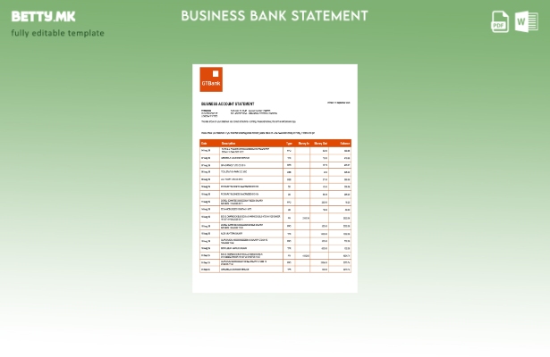 модерен стил Гаранција Trust Изјава за сметка на претпријатието Шаблон Word и PD